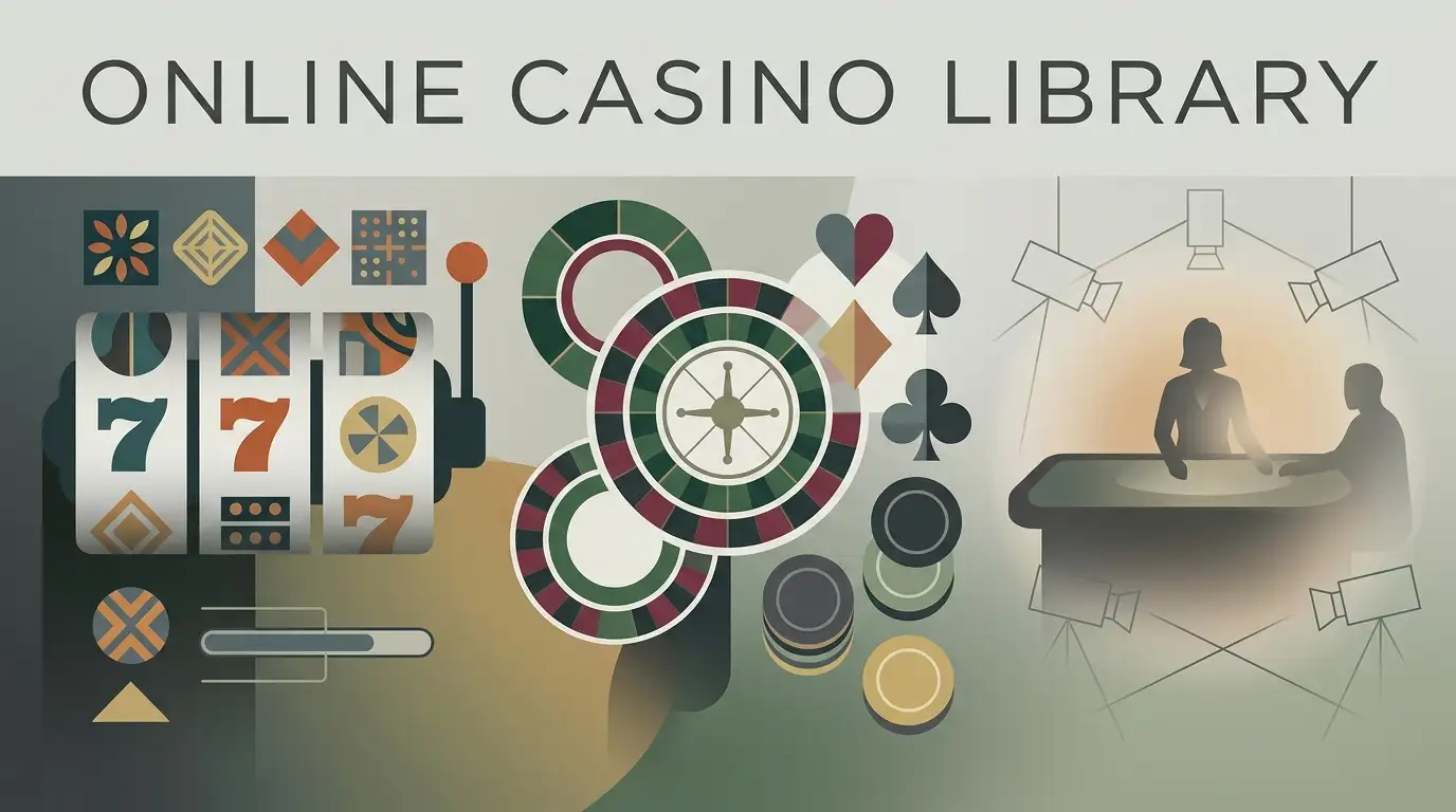 Illustration representing pokies, table games and live casino categories
